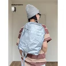 SUMAYZOY mochila Design elegante nicho mochila Commuter viagem saco de escola novo estilo prata High-End saco