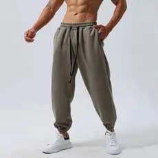 Calça de moletom masculina solta Tie-up americano Casual cordão irmãos correndo treinamento muscular basquete