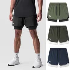 ASRV American Sports Shorts Masculino Forro de Camada Dupla Calças de Basquete de Secagem Rápida Alta Elástica Skinny Tr