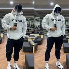 Moletom de Fitness masculino Street Wear impresso outono inverno forro de lã solto equipamento treinamento basquete espo