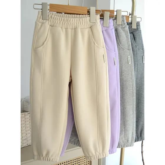 Crianças calças esportivas crianças primavera novo estilo calças esportivas casuais simples calças de cor sólida meninos