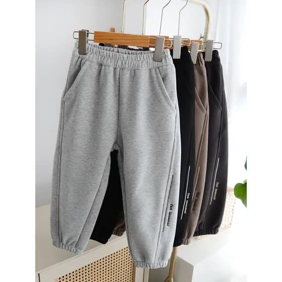 Médio grande crianças calças de lã de uma peça outono inverno novos produtos crianças Ollie velo calças esportivas algod