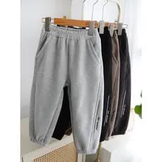 Médio grande crianças calças de lã de uma peça outono inverno novos produtos crianças Ollie velo calças esportivas algod