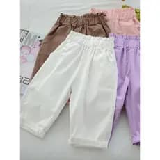 Meninas calças cortadas verão novo estilo crianças rendas cintura Shorts puro algodão confortável estiramento calças méd