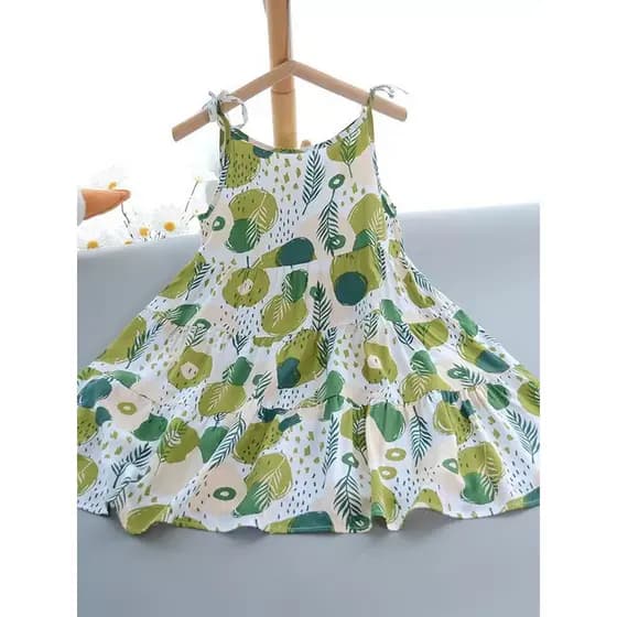 Meninas vestido de verão crianças algodão seda Floral estilingue vestido médio grande crianças estilo fino algodão praia