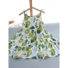 Meninas vestido de verão crianças algodão seda Floral estilingue vestido médio grande crianças estilo fino algodão praia