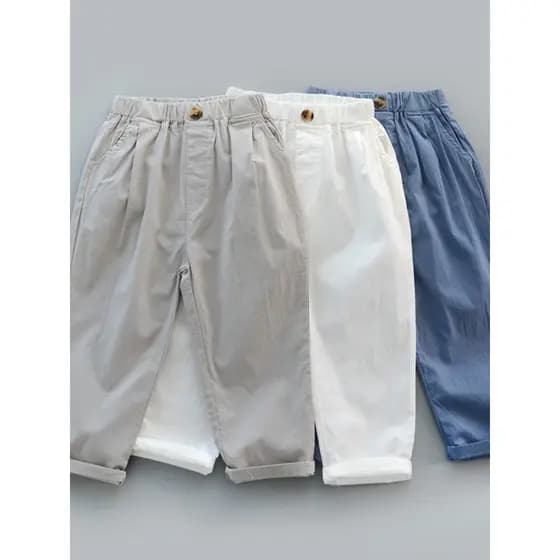 Verão outono crianças calças finas novos produtos meninos meninas puro algodão estiramento calças casuais bebê simples c