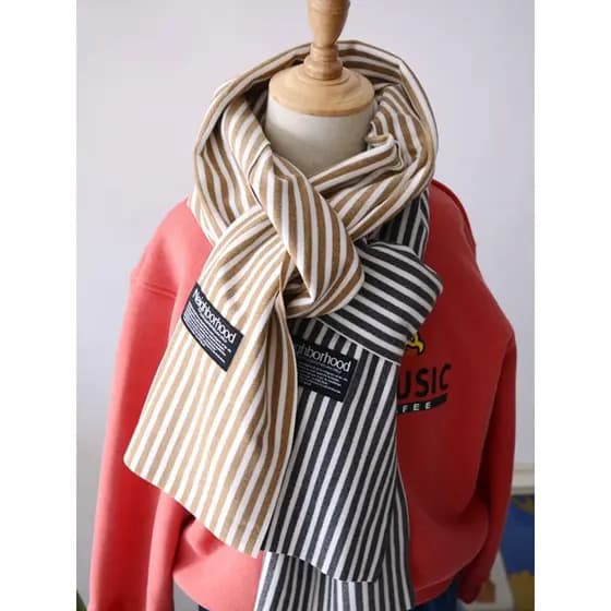 Crianças cachecol de lã meninos meninas versão coreana All-Match listrado cachecol quente moda cachecol inverno quente c