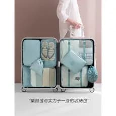 Saco de armazenamento de viagem saco de armazenamento de bagagem conjunto portátil roupas bagagem roupa interior organiz