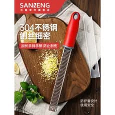 Sanneng 304 ralador de aço inoxidável, espátula de casca de limão, faca de casca de laranja, aparelho de qualidade alime