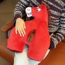Cavalo mais quente mão mais quente travesseiro almofada ano novo mascote dos desenhos animados mão mais quente escritóri