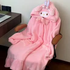 Bonito rosa menina coração outono inverno dos desenhos animados Coral velo quente casa terno de comprimento médio camiso