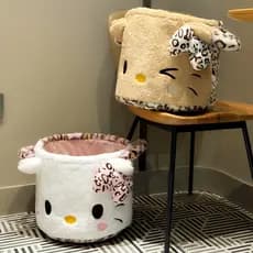 Bonito dos desenhos animados balde de armazenamento de pelúcia decoração caixa de armazenamento para casa balde dobrável