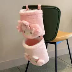 Bonito dos desenhos animados saco de armazenamento de pelúcia rosa arco menina coração grande capacidade dormitório estu