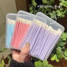 Macaron cor descartável lábio escova batom escova maquiagem artefato ferramenta reunindo cotonete vara maquiagem escova