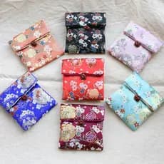 Fivela de disco antigo quadrado fio de ouro Floral pequeno saco bolsa pulseira grânulo saco de jóias saco de doces de ca