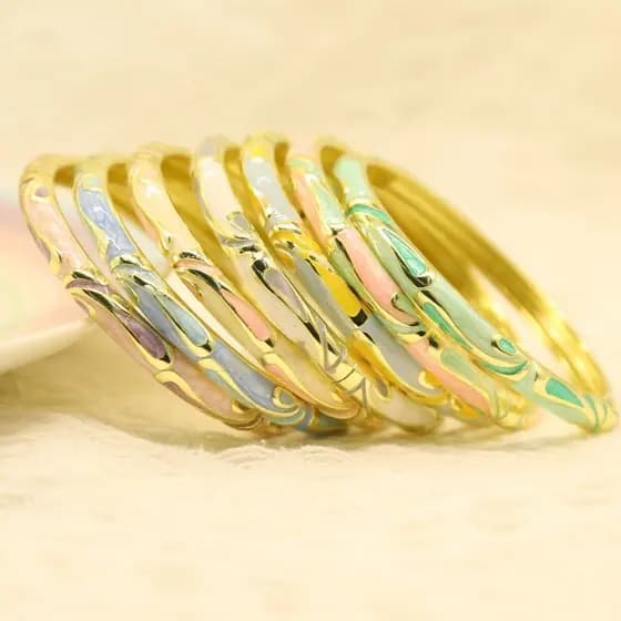 Pequim característica artesanato atrações mesmo estilo Cloisonne pulseira esmalte para namorada adulto pequeno círculo b