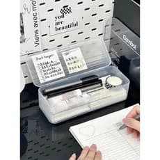 Caixa de papelaria simples Estojo para lápis Estojo para lápis Caixa de armazenamento de papelaria Suporte para caneta t