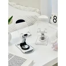 Suporte transparente transparente para celular, mesa simples, dobrável, portátil, suporte para celular, estudante, perse