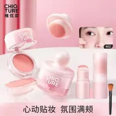 Zhiyouquan paleta de blush de duas cores almofada de ar blush destaque Natural Nude maquiagem Rouge carimbo blush vara m