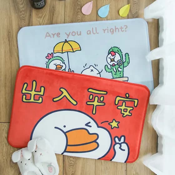Não é bom pato ins estilo menina antiderrapante Foyer tapete quarto dormitório porta cabeceira almofada macia