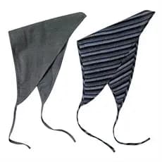 Denim angustiado azul triângulo lenço moda listras de linho Retro decorativo lenço bandana All-Match lenço