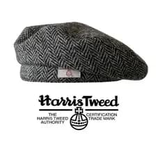 100% lã pura Harris outono inverno padrão espinha de peixe boina HarrisTweed estilo britânico pintor chapéu feminino