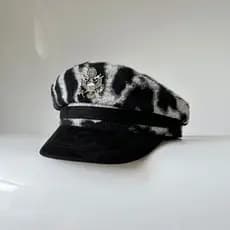 24 outono novo estilo leopardo impressão chapéu feminino moda quente estilo menina capitão chapéu All-Match compras mari