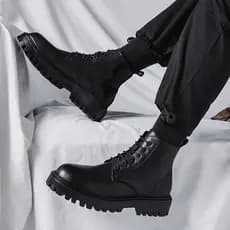 Botas Martin masculinas outono inverno mais veludo aumentando botas masculinas plus Size sapatos masculinos 45 cano alto