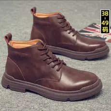 Botas Martin masculinas forro de lã de inverno aumentando estilo britânico couro genuíno Plus Size sapatos masculinos 45