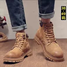 Martin botas masculinas outono inverno forro de lã estilo britânico plus Size sapatos masculinos 45 botas de ruibarbo 46