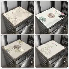 Novo estilo chinês tambor máquina de lavar roupa capa Anti-poeira capa de pano toalha à prova dwaterproof água tapete de