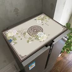 Novo estilo chinês geladeira capa anti-poeira pano tapete de forno de microondas à prova dwaterproof água única porta du
