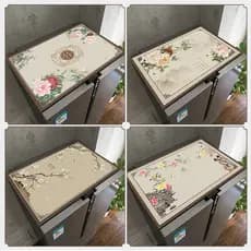 Novo chinês elegante capa de geladeira pano impermeável anti-poeira almofada de mesa descartável microondas anti-poeira