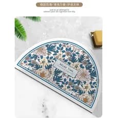 Tapete absorvente de lama diatomácea para banheiro americano, almofada macia, semicírculo, porta de banheiro, antiderrap