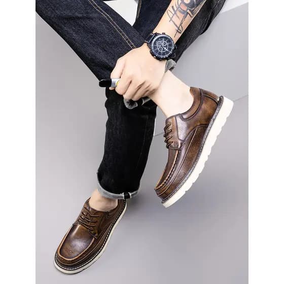 American Denim Retro botas gerais de couro puro Plus Size sapatos masculinos 46 High-End sentimento Huizhou Martin botas