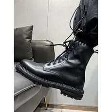 Botas Martin de couro macio masculinas de cano médio couro genuíno tamanho Extra grande sapatos masculinos estilo britân