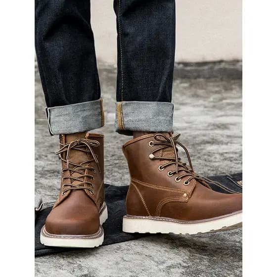 Sapatos masculinos de tamanho grande 46 Retro Martin botas 47 botas de deserto masculinas botas de couro de cano médio 4