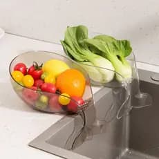 Cesta de drenagem multifuncional para lavagem de frutas, bacia de vegetais, filtro de água de cozinha, peneira de arroz,
