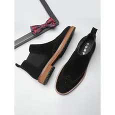 Chelsea botas masculinas camurça inverno velo-velo quente bloco de couro genuíno Casual sapatos masculinos de alta quali