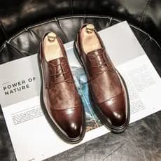 W sapatos de couro de inverno masculino negócios Formal Wear estilo britânico Casual All-Match sapatos masculinos versão