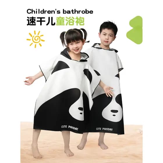 Roupão infantil de secagem rápida, toalha de banho absorvente de natação, capa de praia, estilo vestível para crianças g