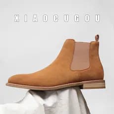 COMMON Chelsea Botas Masculinas De Couro Genuíno Outono Inverno Botas Masculinas De Camurça De Couro Martin Botas Mascul
