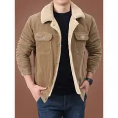 Jaqueta acolchoada de algodão de lã de cordeiro masculina lapela inverno acolchoada de lã espessada Jinjiang jaqueta aco