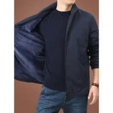 Jaqueta de lã masculina de meia-idade primavera outono topo outono outono inverno primavera Casual masculino primavera W
