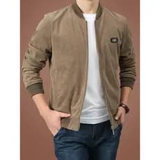 Jaqueta de veludo masculina primavera outono jaqueta pai primavera jaqueta Casual berinjela 2025 novas roupas masculinas