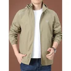 Jaqueta masculina primavera novo estilo à prova de vento impermeável com capuz estilo fino