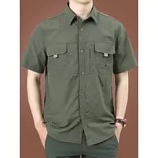 Camisas masculinas de manga curta de verão soltas camisas casuais masculinas de tamanho grande camisas de meia manga de