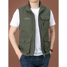 Colete masculino primavera verão macacão jaqueta colete fino sem mangas colete masculino solto ao ar livre Casual topo