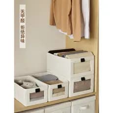 Caixa de armazenamento de guarda-roupa estilo japonês, tecido de linho de algodão, cesta de armazenamento de roupas, lan